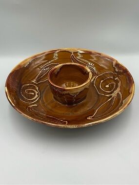 Vintage Dryden Pottery “Ozark Frontier” Original 1pc Chip and Dip Bowl